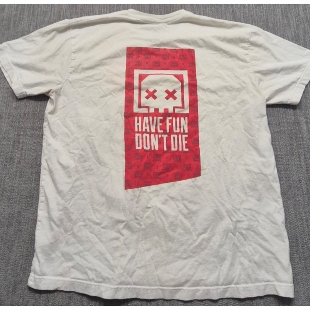 Apex Legends men's white graphic t-shirt XL "Have Fun Don't Die" Deathbox Logo